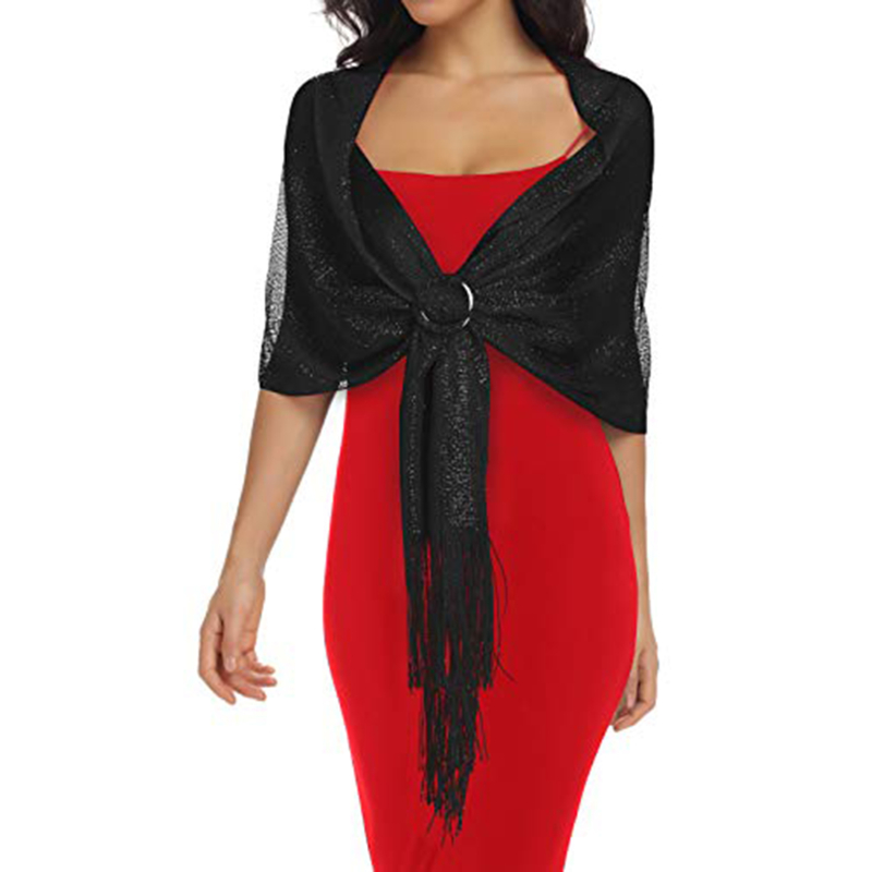 Women Shiny Gold Silver Sunscr - Tassel Fringe Trim review and price