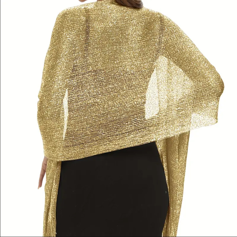 Women Shiny Gold Silver Sunscr - Tassel Fringe Trim review and price