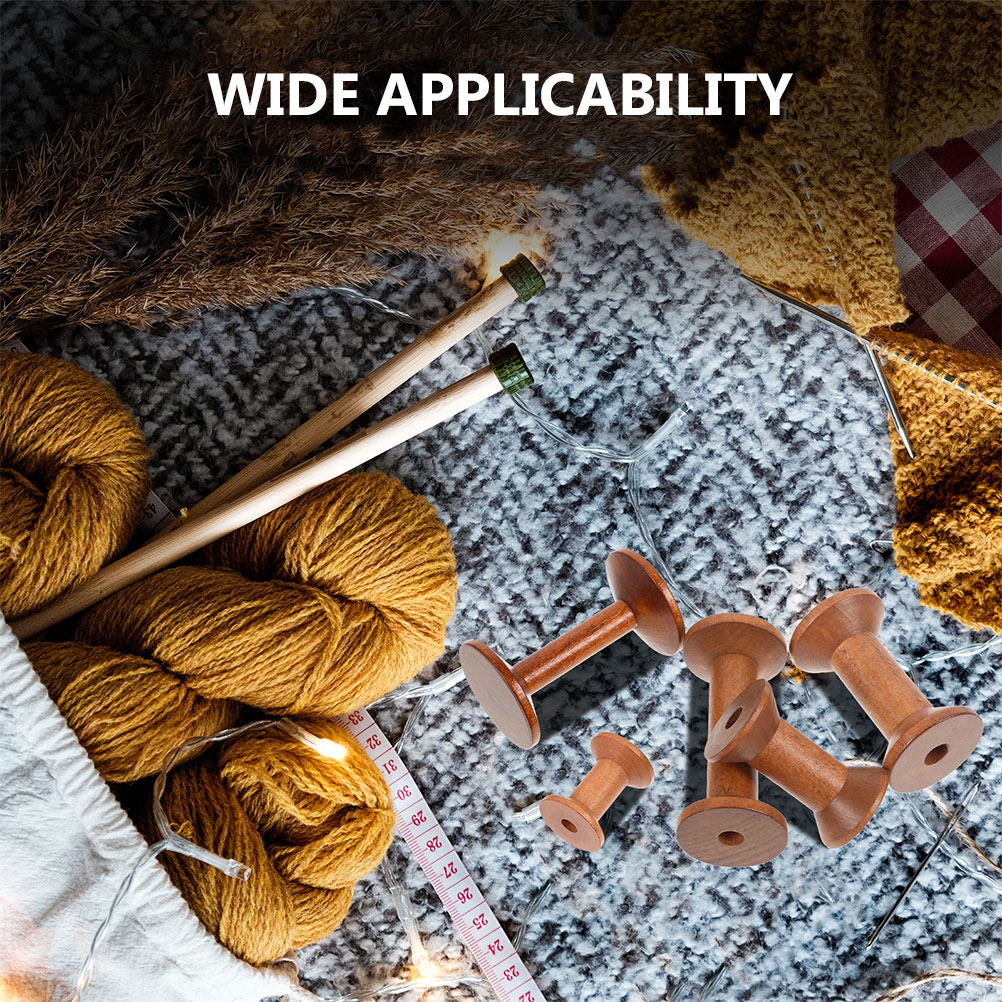 7Pcs Wooden Bobbins Set Space  - Embroidery Craft review and price