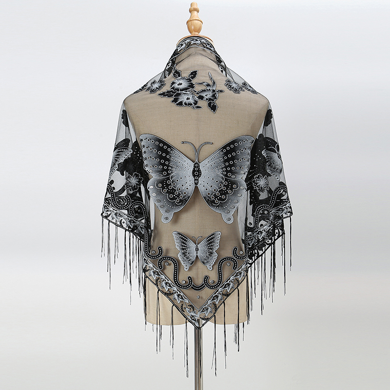 Fashion Triangle Scarf Butterf - Tassel Fringe Trim review and price
