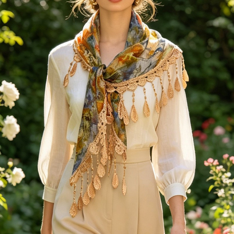 Vintage Floral Lace Hollow Tas - Tassel Fringe Trim review and price
