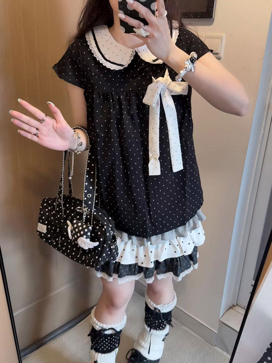Y2K Kawaii Japanese Polka Dot  - Lace Ribbon Trim review and price